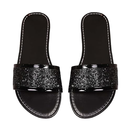 Flache Sandalen Damen Sommer, Sandaletten Damen Große Größen Slippers Waschbare Slingback Damenschuhe Leichtgewichts Schlappen Modische Strandsandalen Freizeit Bequeme Hausschuhe Pantoffelen von Generisch