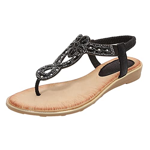 Flache Sandalen Damen Zehentrenner Damen Breite Füße Bohemian Sommerschuhe Große Größen Freizeitsandalen Leichte Bequeme Flipflop Elegante Walkingschuhe Strasssteine Glitzer Strandschuhe Flache Sandalen Damen Zehentrenner Damen Breite Füße Bohemian Sommerschuhe Große Größen Freizeitsandalen Leichte Bequeme Flipflop Elegante Walkingschuhe Strasssteine Glitzer Strandschuhe von Generisch