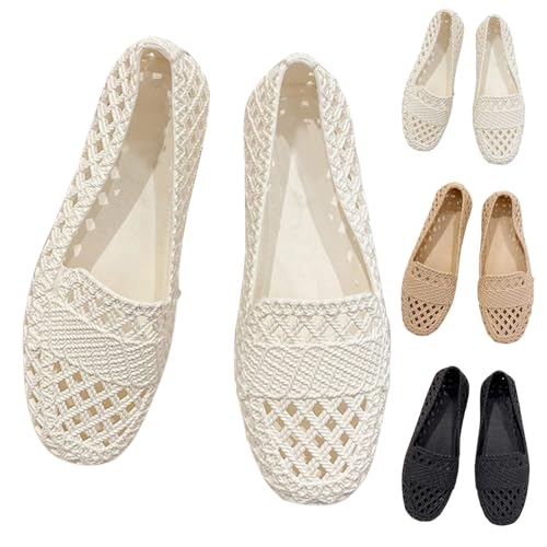 Flache Schuhe Damen Elegant Freizeitschuhe Damen Sommer Slip On Hinten Offen Latschen Mesh Sandals Leicht Schlupfschuhe Bequeme Wanderschuhe Atmungsaktive Walkingschuhe Rutschfeste Trekkingschuhe von Generisch