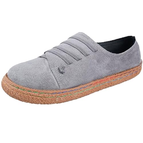 Flache Schuhe Damen Espadrilles Schnürschuhe Runder Zehenpartie Halbschuhe Vintage Stil Sommerschuhe Herbst Winter Shoes Women Walkingschuhe Damenschuhe Freizeitschuhe Outdoorschuhe von Generisch