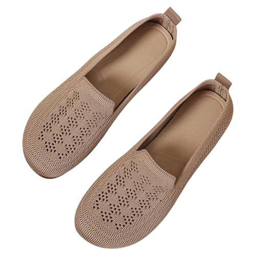 Flache Schuhe Damen Leicht Freizeit Schuhe Stricken Bequemschuhe Mode Runde Zehe Halbschuhe Loafers & Mokassins Ohne Schnüren Outdoorschuhe Damenschuhe für Frühling Herbst Flache Schuhe Damen Leicht Freizeit Schuhe Stricken Bequemschuhe Mode Runde Zehe Halbschuhe Loafers & Mokassins Ohne Schnüren Outdoorschuhe Damenschuhe für Frühling Herbst von Generisch