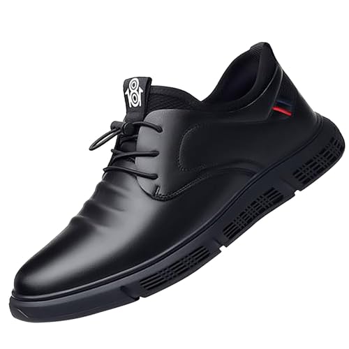 Flache Schuhe Herren Leder Walkingschuhe Herren Business Halbschuhe Weichen Fahrschuhe Leichtgewichts Freizeitsandale Bequeme Wanderschuhe Wasserdichter Joggingschuhe Gedämpft Sneaker Atmungsaktive von Generisch