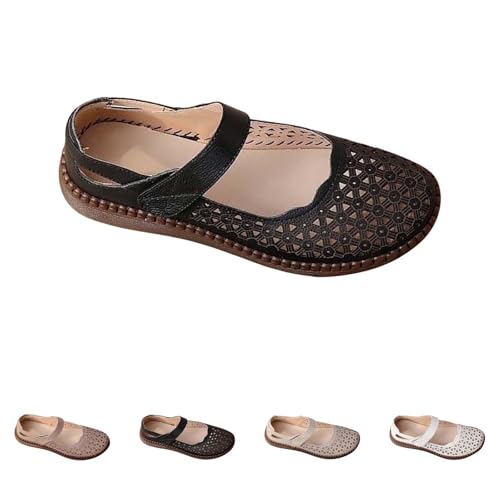 Flache Schuhe damen Mesh Slip On damen Hinten Offen Sommerschuhe Elegant Walkingschuhe Atmungsaktive Freizeitschuhe Weite Trekkingschuhe Rutschfeste Wanderschuhe Leicht Joggingschuhe Bequeme von Generisch