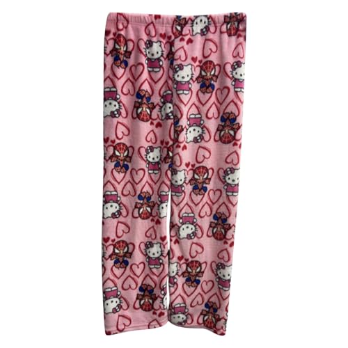 Flanell Pyjamahose Damen Lang Schlafanzughose Flauschig Schlafhose Pyjama Hose Schlafanzug Flauschige Kuschelhose Plüsch PJ Pants Lounge Wear Winter Fleece Loungehose Teenager Mädchen Geschenke von Generisch