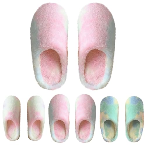 Flauschig Filzpantoffeln Damen rutschfest Hausschuhe Damen Winter Plüsch Pantoletten Weiche Leicht Warm Slippers Geschlossen Filzhausschuhe Flache Bequeme Hauspatschen Unisex Hauspantoffeln von Generisch