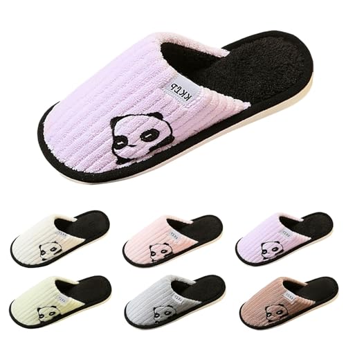 Flauschig Filzpantoffeln Damen rutschfest Plüsch Hausschuhe Damen Winter Weiche Home Slippers Warm Kuschel Hausschuhe Geschlossen Unisex Gästehausschuhe Leichte Breite Füße Hausschlappen von Generisch