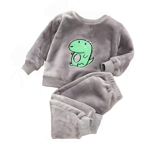 Flauschige Schlafanzug - Hausanzug Kinder MäDchen Kuschelig Pyjama Jungen Zweiteiler Winter Warm Weihnachten Pyjama - Hauskleidung Anzug Kapuze Pullover Hose Set Warme Winter NachtwäSche Lose von Generisch
