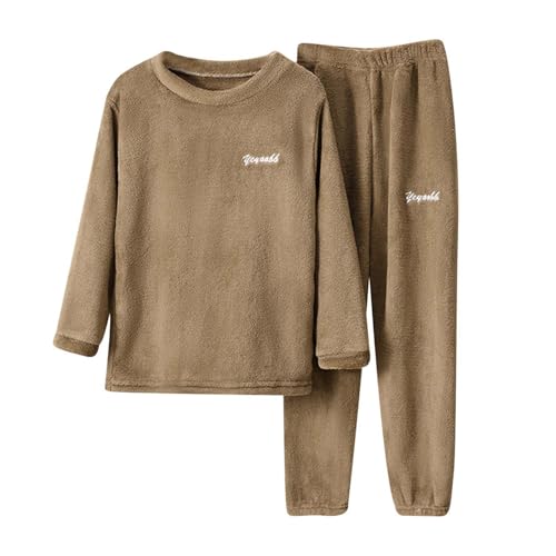 Flauschige Schlafanzug Kinder Jungen Mädchen Schlafanzüge Warme Fleece Pyjama Set Kleinkind Winter Langarm Hausanzug Nachtwäsche Pjs Mit Lange Oberteile Und Hosen Lose von Generisch