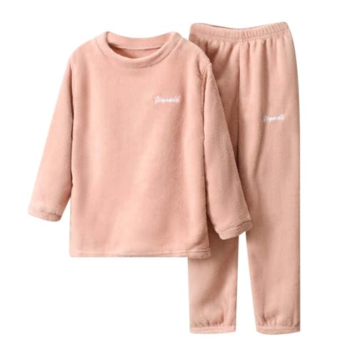 Flauschige Schlafanzug Kinder Jungen Mädchen Schlafanzüge Warme Fleece Pyjama Set Kleinkind Winter Langarm Hausanzug Nachtwäsche Pjs Mit Lange Oberteile Und Hosen Lose von Generisch
