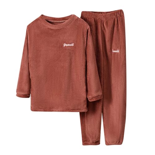 Flauschige Schlafanzug Kinder Jungen Mädchen Schlafanzüge Warme Fleece Pyjama Set Kleinkind Winter Langarm Hausanzug Nachtwäsche Pjs Mit Lange Oberteile Und Hosen Lose von Generisch