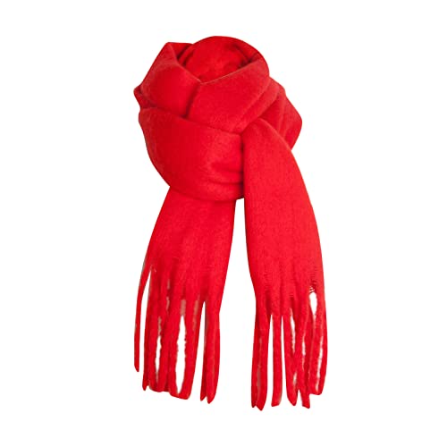 Flauschiger Schal Damen lange Decke, klobig, übergroß, Winter, warmer Schal, große Schals, Wickelschal compatible with Motorrad Schal Winter Schal Blau Damen Strick Klopfer Roter (Red, One Size) von Generisch