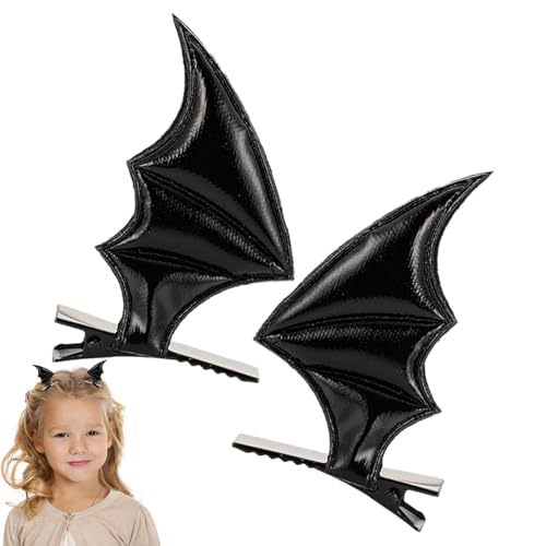 Fledermausflügel-Haarspangen - 2 Stück Horror-Haarnadeln | Goth-Accessoires, Haarspange für Frauen und Mädchen, Halloween-Cosplay-Party-Kostüm von Generisch