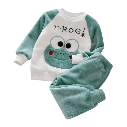 Fleece Schlafanzug Kinder Baby Flannel Zweiteiliger Schlafanzug Kleinkind Mädchen Jungen Niedliche Dino Pyjama Set Winter Fleece Schlafanzüge Weihnachten Nachtwäsche 80 86 92 98 104 110 116 122 128 von Generisch