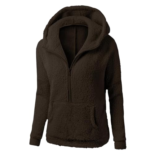 Fleecejacke Damen Mit Kapuze Herbst Winter Warm Einfarbig Teddyjacke Sweatjacke mit Reißverschluss Frauen Flauschig Langarm Kapuzenpullover Wintermantel mit Tasche Große Größen Übergangsjacke Mantel Fleecejacke Damen Mit Kapuze Herbst Winter Warm Einfarbig Teddyjacke Sweatjacke mit Reißverschluss Frauen Flauschig Langarm Kapuzenpullover Wintermantel mit Tasche Große Größen Übergangsjacke Mantel von Generisch