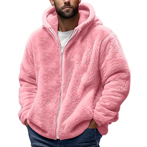 Fleecejacke Herren Lässig Einfarbig Teddyjacke Doppelseitiger Samt Sweatjacke Dicke Warme Winterjacke Locker Plüschjacke Reißverschluss Wintermantel Wollmantel Black Friday Angebote 2024 ab wann von Generisch
