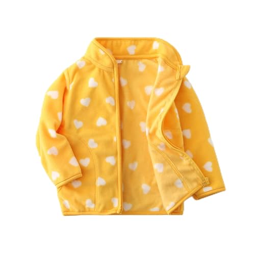 Fleecejacke Kinder Mädchen Winterjacke Reißverschluss Teddy Fleecejacke Winter Warme übergangsjacke Mode Niedliche Cartoon Bedrucktes Wintermantel Winddicht Plüsch Teddyjacke 2-10 Jahre von Generisch