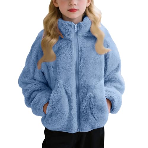 Fleecejacke Kinder Mädchen und Jungen DüNn PlüSch Jacke üBergangsjacke - Warme Leichte PlüSchjacke Kuscheljacke FüR Jungen Sweatjacke Sportjacke Stehkragen Kinderjacke Freizeitjacke 3-16 Jahre von Generisch