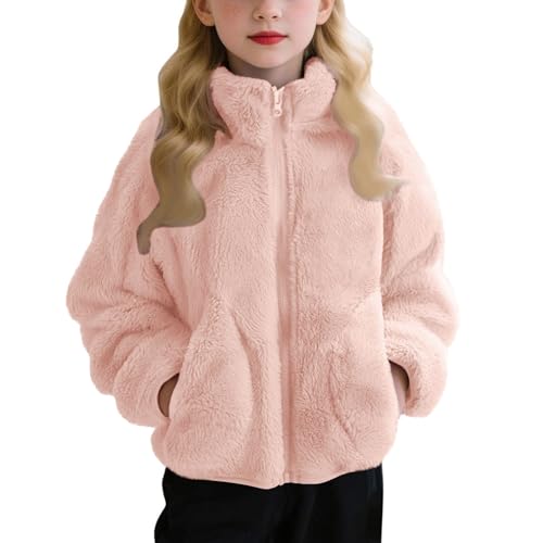 Fleecejacke Kinder Mädchen und Jungen DüNn PlüSch Jacke üBergangsjacke - Warme Leichte PlüSchjacke Kuscheljacke FüR Jungen Sweatjacke Sportjacke Stehkragen Kinderjacke Freizeitjacke 3-16 Jahre von Generisch