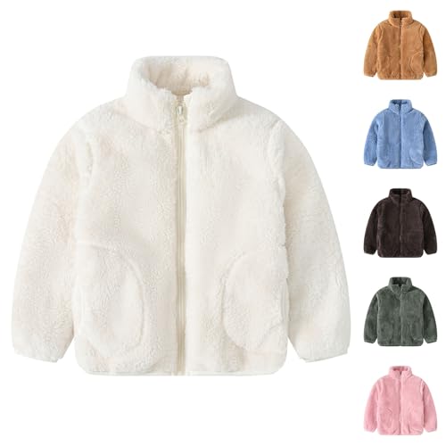 Fleecejacke Kinder Mädchen und Jungen DüNn PlüSch Jacke üBergangsjacke - Warme Leichte PlüSchjacke Kuscheljacke FüR Jungen Sweatjacke Sportjacke Stehkragen Kinderjacke Freizeitjacke 3-16 Jahre von Generisch