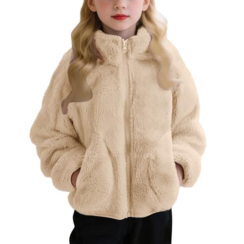 Fleecejacke Kinder Mädchen und Jungen DüNn PlüSch Jacke üBergangsjacke - Warme Leichte PlüSchjacke Kuscheljacke FüR Jungen Sweatjacke Sportjacke Stehkragen Kinderjacke Freizeitjacke 3-16 Jahre von Generisch