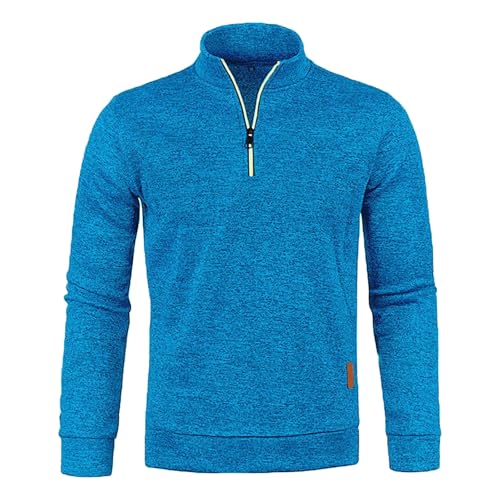 Fleecepullover Herren Herren Pullover Herren Mit Reißverschluss Herren Langarmshirt Stehkragen Pullover Herren Sweatshirt Herren Taktischer Arbeitspullover Herbst Winter Slim Fit Gefütterte von Generisch