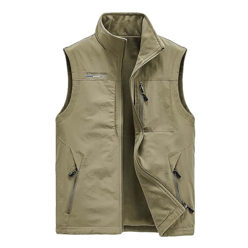 Fleeceweste Herren Ärmellos: Softshell Weste Herren Schwarz Ärmellose-Laufweste Warm Atmungsaktive Funktionsjacke Leicht Winterweste Arbeitsweste Winddicht Winterweste Wasserdichte Outdoor-Fleeceweste von Generisch