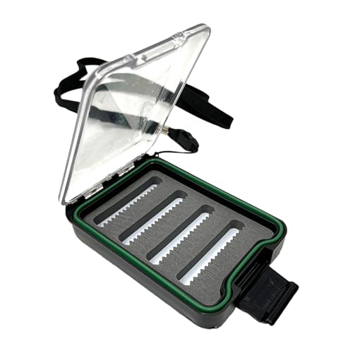 Fliegenfischbox – Taschen-Fliegen-Organizer, seitliches transparentes Fach | Leichter Angelgerätekoffer mit Umhängeband für mobile Angler, leicht zugänglicher Fliegenhalter Aufbewahrungsbox für Fluss von Generisch