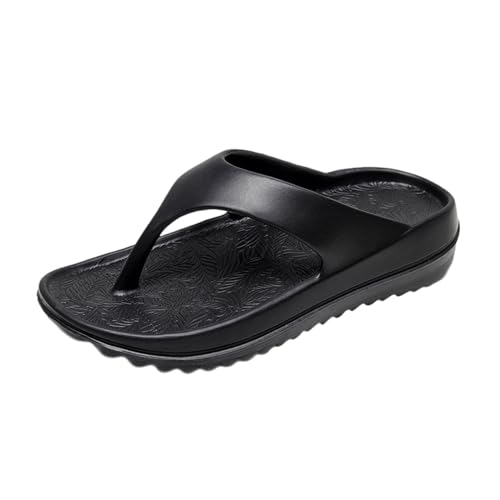 Flip Flop Sandalen Damen Geschlossene Sandalen Mädchen Lazy Shoes Orthopädische Flip-Flops für Damen mit Fußgewölbeunterstützung, weiche Zehensandalen mit Kissen Dirndl Schuhe Damen (Black, 37) von Generisch
