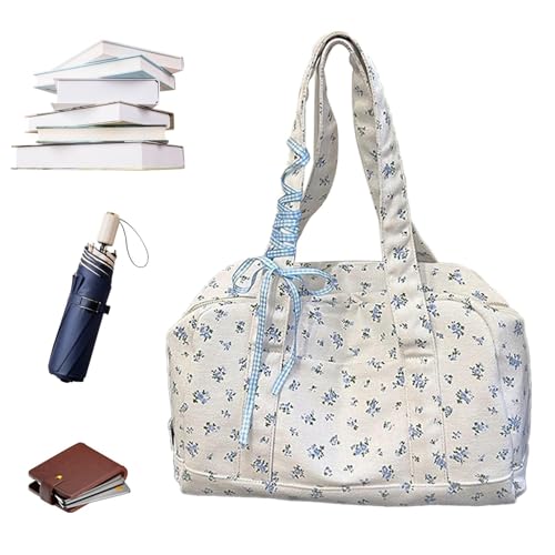 Floral Duffle Bag, Large Capacity Flower Tote, 11.81x9.06in Stylish Carry Pouch, Soft Weekender Storage, Waterproof Shoulder Purse for Beach, Yoga, or Workout Use von Generisch