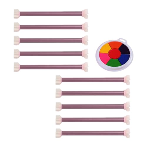 Floraler Punktierstift | 10 Stücke Blumenmuster Punktier Malerei Zubehör - Multifunktionell Doppelendig Knetmasse Stempel Stift Für Projekt Keramik Stoff Tagebuch Karte Studio,Keramikkarten Handwerk Z von Generisch