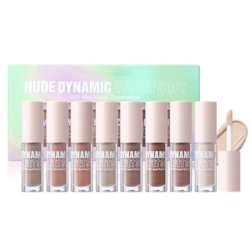 Flüssiger Lidschatten, Augenfarbe Tönung, 8 Farben Hochpigmentiertes Neutrales Wasserfestes Glattes Cremiges Make Up Für Mädchen Für Date Party Halloween Cosplay von Generisch