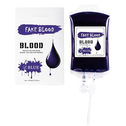 Flüssigkeits Malerei Beutel,170ml Wasserdichte Vampir Party Deko | Rote Blaue Farbdeko Schminke Für Damen Herren Kostüm von Generisch