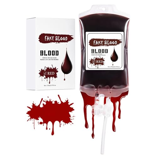 Flüssigkeits Malerei Beutel | 170ml Wasserdichte Vampir Party Deko | Rote Blaue Malerei Grusel Make-up für Damen Herren Kostümparty von Generisch