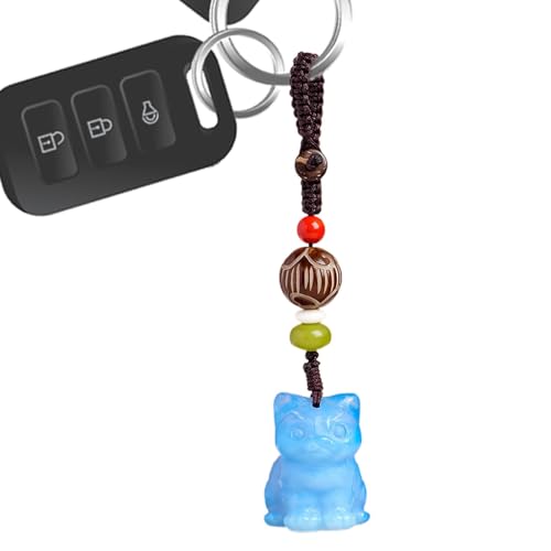 Fluorit Kristall Anhänger - Damen Halsketten in Glückskatze Form - Steinhalskette Tragbarer Steinanhänger für Familie Freunde Kollegen Tägliches Tragen Ausflug, Refer to description, Kristall, Unisex von Generisch