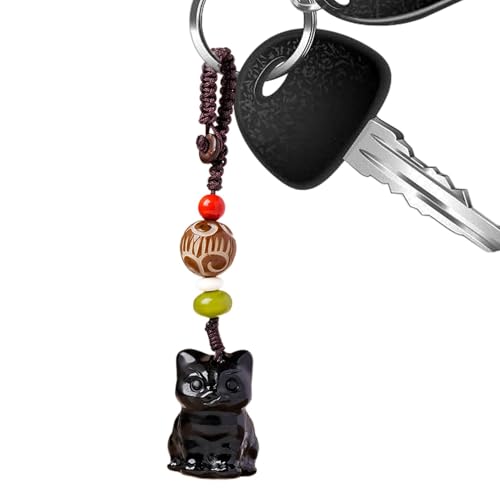 Fluorit Kristall Anhänger - Damen Halsketten in Glückskatze Form - Steinhalskette Tragbarer Steinanhänger für Familie Freunde Kollegen Tägliches Tragen Ausflug, Refer to description, Kristall, Unisex von Generisch