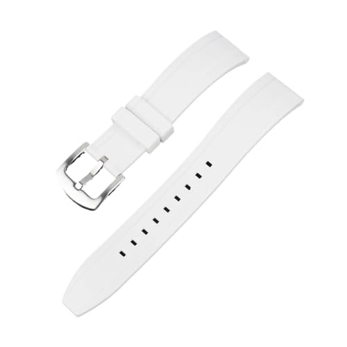 Fluorkautschuk-Uhrenarmband 18 mm 19 mm 20 mm 21 mm 22 mm 24 mm Sportarmband Schwarz Grün Armband mit Schnellverschluss(WHITE,24mm gold buckle) von Generisch