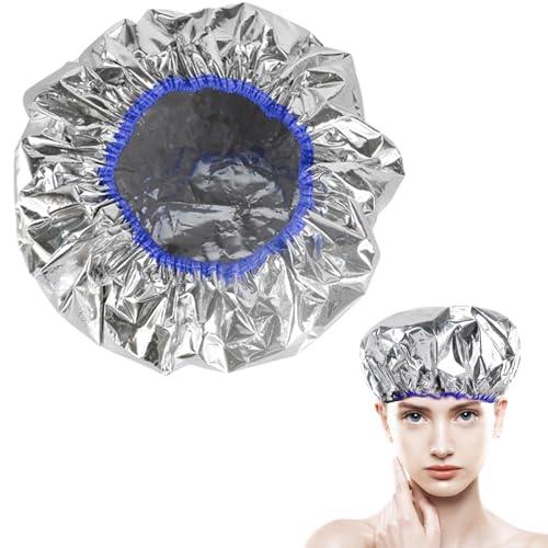 Folienhaube, Aluminiumfolie, Wärmeduschkappe, Haarfärbekappe, tiefe Haarpflege, Kopfbedeckung, Aluminiumfolie, Friseursalon-Kappe für Damen, Herren, Mädchen, von Generisch