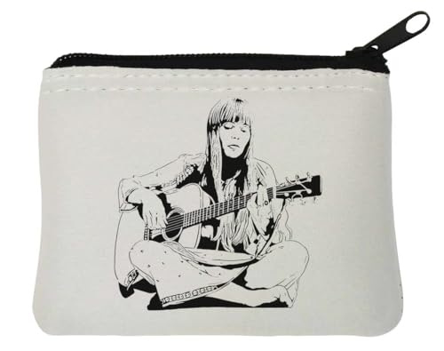 Folk Rock Sänger Künstler Gitarre Musik Neopren Münztasche 10 x 11 cm Weiß von Generisch