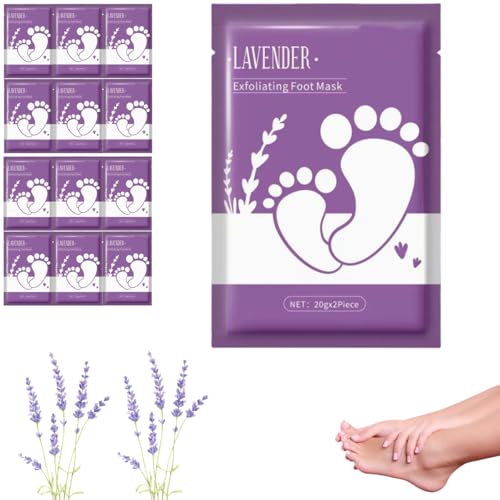 Foot Peel Mask & Exfoliating Socks - Hydrates Dry Cracked Feet, Removes Dead Skin and Calluses for Men and Women - Professional Foot Care​ (12PCS) von Generisch