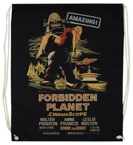Forbidden Planet Poster Schwarze Trainingstasche Mit Unisex-Kordelzügen von Generisch