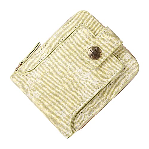 Foreign Trade Herren-Geldbörse, kurz, multifunktional, Denim-Stoff, horizontaler Reißverschluss, Kuh-Geldbörse für Mädchen, gelb, Einheitsgröße von Generisch