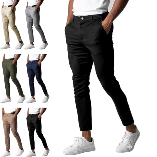 Foueo Active Chinohose Active Chino Pants Herren Freizeithose Stretch Slim Fit Tapered Hose mit Taschen, Schwarz , XS Foueo Active Chinohose Active Chino Pants Herren Freizeithose Stretch Slim Fit Tapered Hose mit Taschen, Schwarz , XS von Generisch