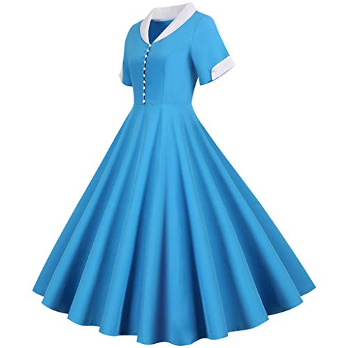 Frauen 50er Jahre Retro-Kleidung Kurzarm-Vintage-Swingkleid Blumenkleid für Frauen Elegante Kleider für Frauen Schwarze Kleider für Frauen Sommer Hochzeit Gästekleider für Frauen Maxikleid für Frauen von Generisch