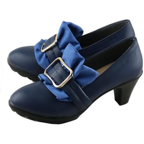 Frauen Anime Cosplay Stiefel Für Ciel Phantomhive Fancy Bühne Performance Requisiten Schuhe Custom Made Halloween Christma Comic Con (Blau,42) von Generisch