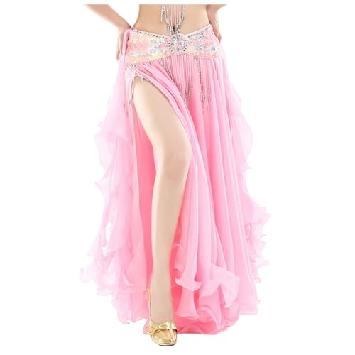 Frauen Bauchtanz Hüfttuch Schwarz Hüfttuch Bauchtanz Gürtel Ballett Tanz Rock Chiffon Bauchtanz Hüfttuch Für Bauchtanz Glitzerrock Ballettrock Tanzröcke Hüfttuch Bauchtanz Outfit für Frauen (One Size) von Generisch