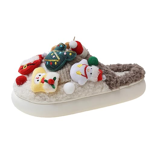 Frauen Fluffy Haus Hausschuhe Indoor Bequeme Leichte Reise rutschfeste Warme Paar Hausschuhe Memory Foam Clogs für Frauen Schuhe von Generisch