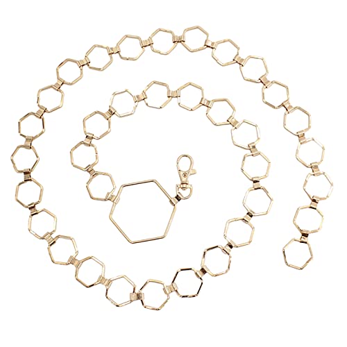 Frauen Haken Anpassung Taille Metallschnur Dekorative Kleid Taille Duft Dünne Gürtel Süße Kette Schal Gelb (Gold, One Size) von Generisch