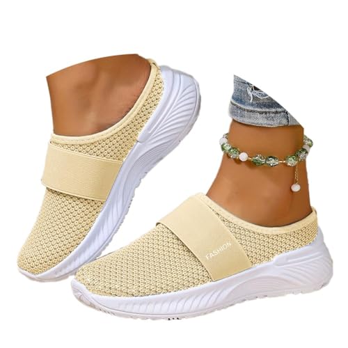 Frauen Mesh Clogs Hausschuhe Leichte Pantoffeln Mit Weicher Einlag Atmungsaktive Badeschuhe & Garten Schuh Rutschfeste Slipper (C Yellow, Erwachsene, 39, Numerisch, EU Schuhgrößensystem, M) von Generisch