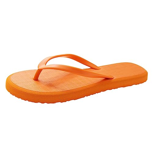 Frauen Schuhe Flache Flip-Flops Meer Persönlichkeit Pinch Nette Strand Hausschuhe Damenschuhe 43 Rot Glitzer (Orange, S) von Generisch