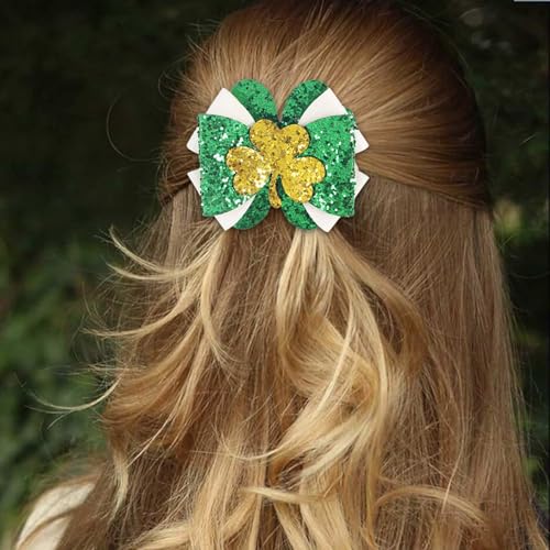 Frauen Sporthaarbänder St. Patrick's Day, grüne Schleife, Haar-Accessoires Hair Clips Girls (A, A) von Generisch